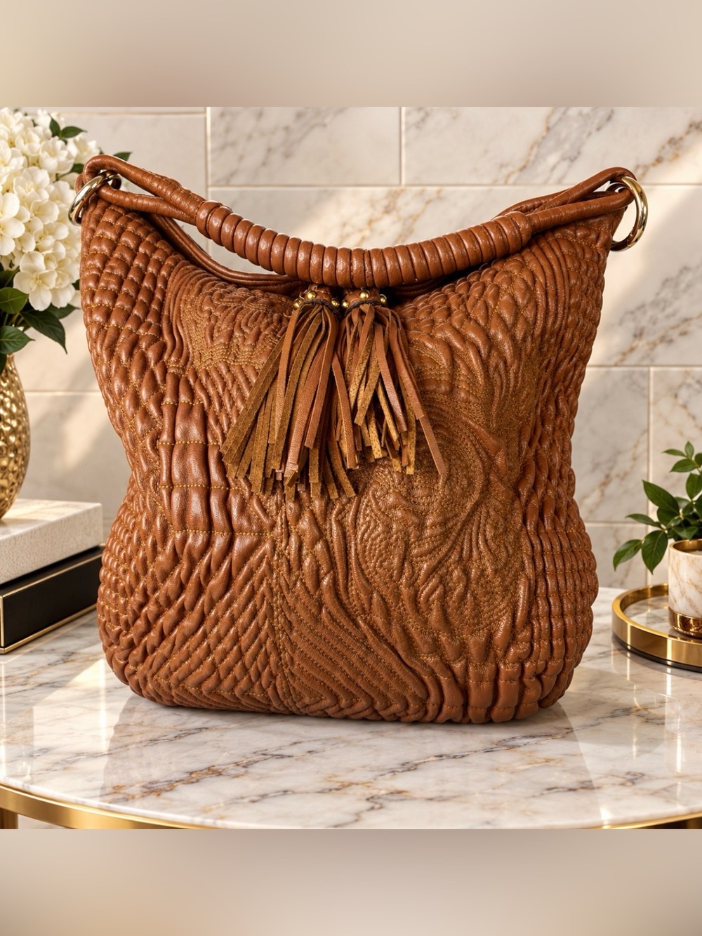 Vintage Paolo Masi Leather Quilted Bag